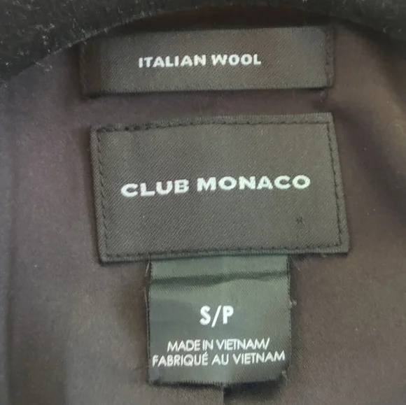 *Club Monaco Franci Tan Wool Pea Coat with Black Trim - Small - Picture 6 of 10